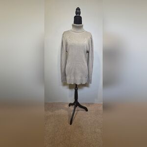 DKNY Light Gray Ribbed Crew Neck Sweater
